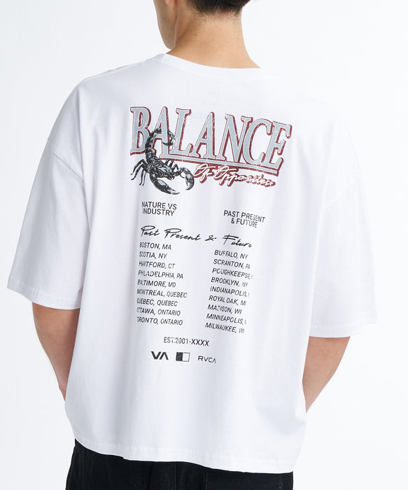 RVCA メンズ BALANCE TOUR SUPER WIDE ST Tシャツ 【2026年夏モデル】 WHT / XL