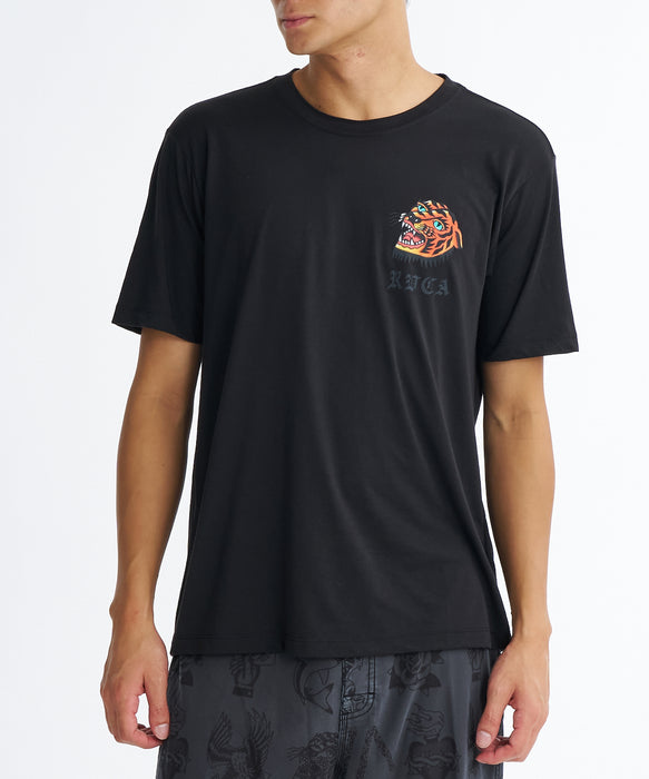 RVCA メンズ KALEB TIGER SS Tシャツ 【2026年夏モデル】 BLK / XL