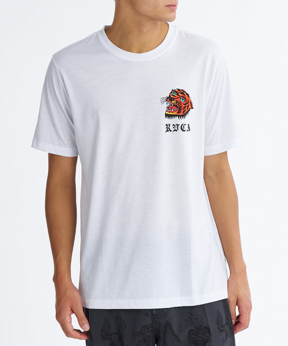 RVCA メンズ KALEB TIGER SS Tシャツ 【2026年夏モデル】 WHT / XL