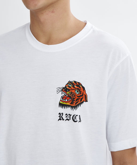 RVCA メンズ KALEB TIGER SS Tシャツ 【2026年夏モデル】 WHT / XL