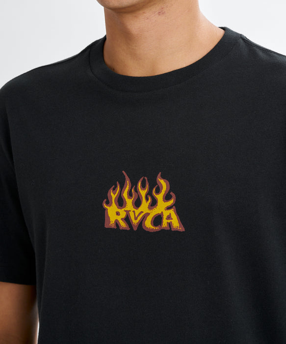 RVCA メンズ SPANKY FUEGO SS Tシャツ 【2026年夏モデル】 BLK / XL