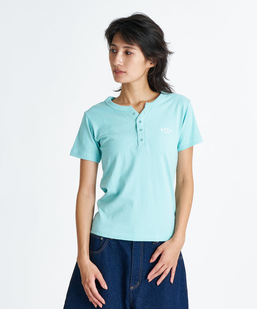 RVCA ウィメンズ ONSHORE BABY HENRY ST Tシャツ 【2026年夏モデル】 BLD / M