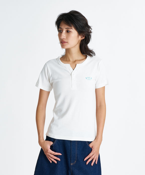 RVCA ウィメンズ ONSHORE BABY HENRY ST Tシャツ 【2026年夏モデル】 WPW / M