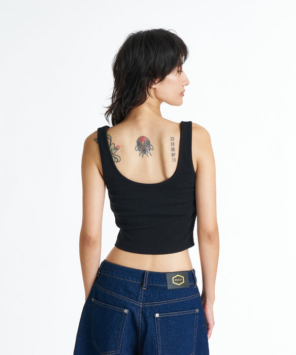 RVCA ウィメンズ MINI RVCA RIBBED TANKTOP タンクトップ 【2026年夏モデル】 BLK / M
