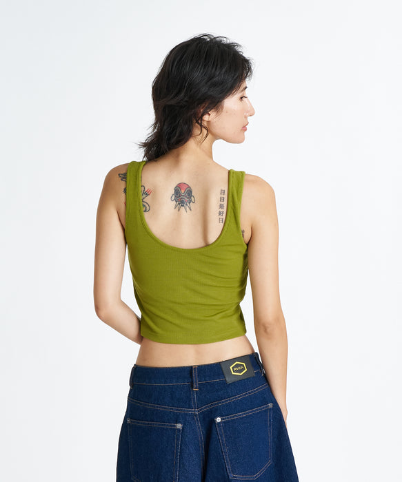 RVCA ウィメンズ MINI RVCA RIBBED TANKTOP タンクトップ 【2026年夏モデル】 MOS / M