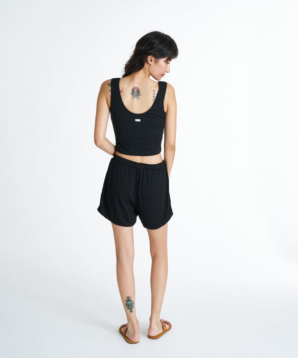 RVCA ウィメンズ MINI RVCA DROP NEEDLE RIB TRUNKS ショートパンツ 【2026年夏モデル】 BLK / M