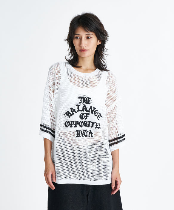 RVCA ウィメンズ MESH KNIT FOOTBALL TEE セーター 【2026年夏モデル】 WHT / M