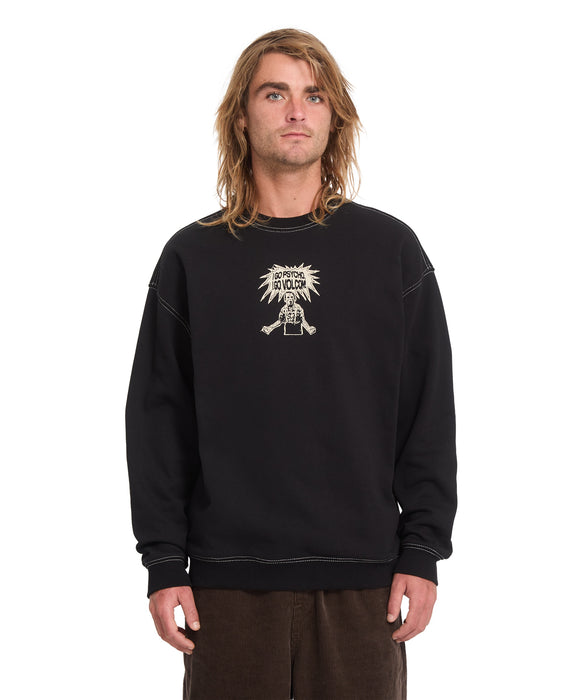 VOLCOM メンズ I GO PSYCHO トレーナー 【2026年秋冬モデル】 BLK / XL