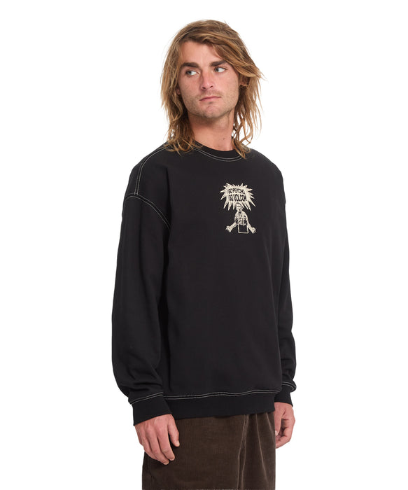 VOLCOM メンズ I GO PSYCHO トレーナー 【2026年秋冬モデル】 BLK / XL