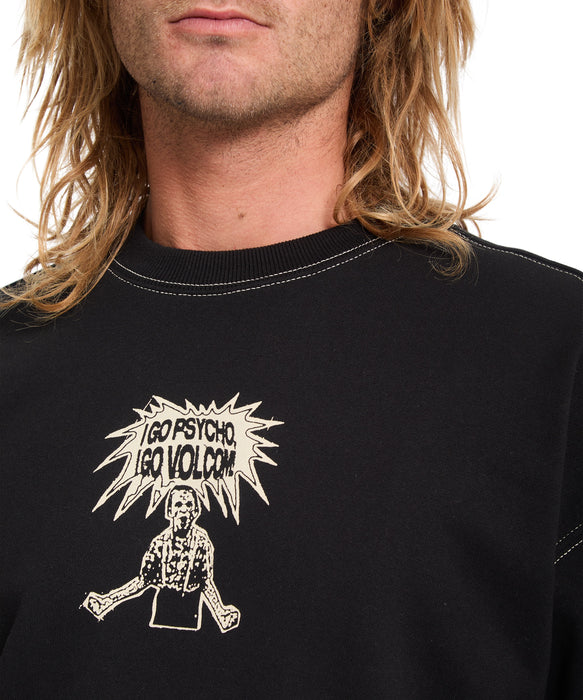 VOLCOM メンズ I GO PSYCHO トレーナー 【2026年秋冬モデル】 BLK / XL