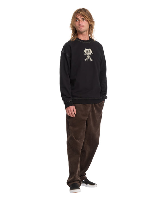 VOLCOM メンズ I GO PSYCHO トレーナー 【2026年秋冬モデル】 BLK / XL