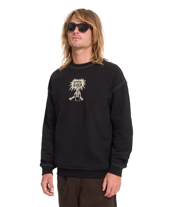 VOLCOM メンズ I GO PSYCHO トレーナー 【2026年秋冬モデル】 BLK / XL