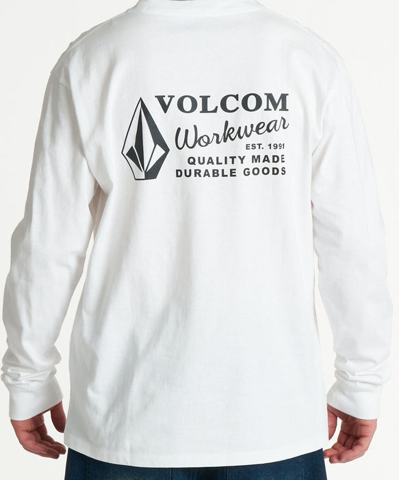 VOLCOM メンズ WORKWEAR LS ロンT 【2026年秋冬モデル】 WHT / XL