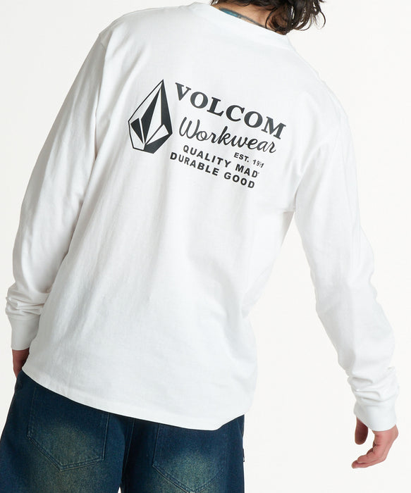 VOLCOM メンズ WORKWEAR LS ロンT 【2026年秋冬モデル】 WHT / XL