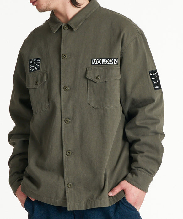 VOLCOM メンズ THE EVERGREEN LS SHIRTS 長袖シャツ 【2026年秋冬モデル】 OLV / XL
