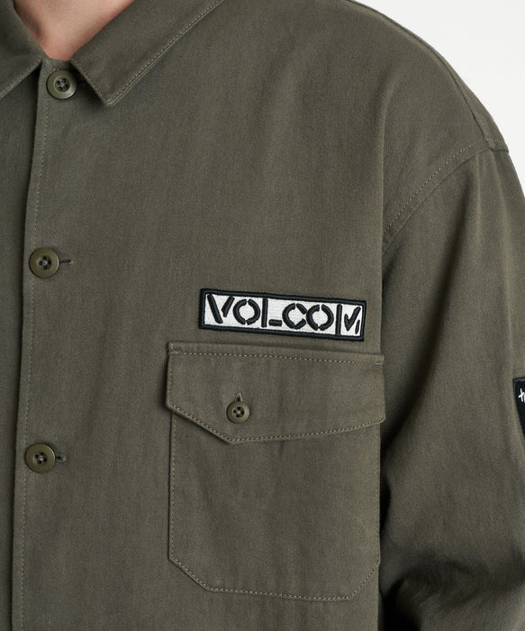 VOLCOM メンズ THE EVERGREEN LS SHIRTS 長袖シャツ 【2026年秋冬モデル】 OLV / XL