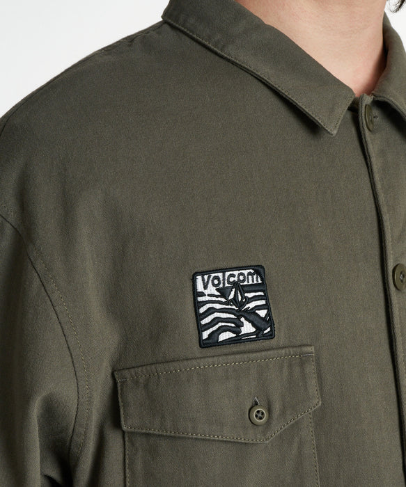 VOLCOM メンズ THE EVERGREEN LS SHIRTS 長袖シャツ 【2026年秋冬モデル】 OLV / XL