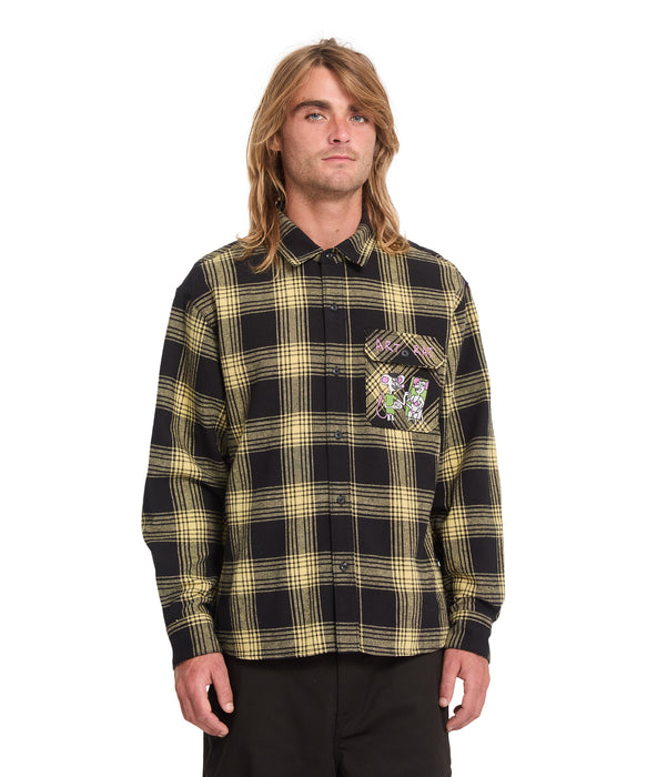 VOLCOM メンズ FA OZZY PLAID LS 長袖シャツ 【2026年秋冬モデル】 MUS / XL