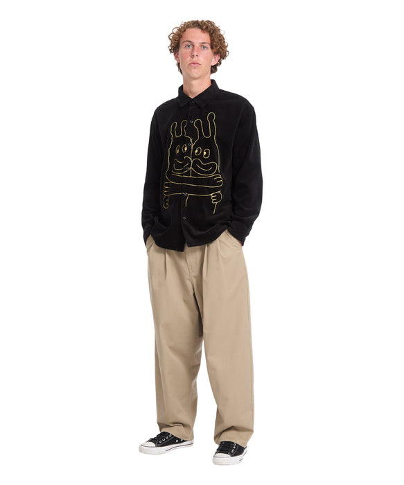 VOLCOM メンズ FA OZZY CORD LS 長袖シャツ 【2026年秋冬モデル】 BLK / XL