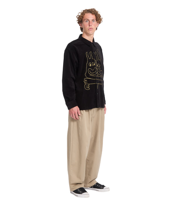 VOLCOM メンズ FA OZZY CORD LS 長袖シャツ 【2026年秋冬モデル】 BLK / XL