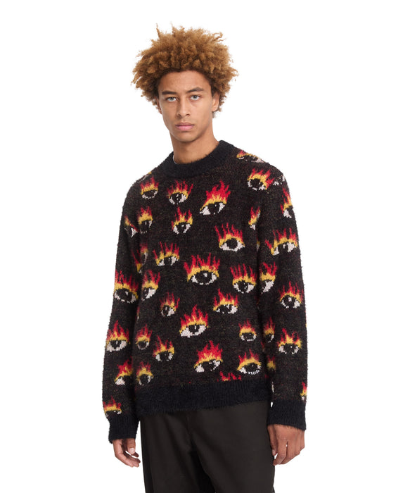 VOLCOM メンズ FA OZZY SWTR EYES セーター 【2026年秋冬モデル】 BLK / XL