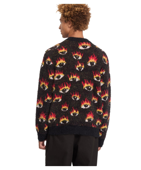 VOLCOM メンズ FA OZZY SWTR EYES セーター 【2026年秋冬モデル】 BLK / XL