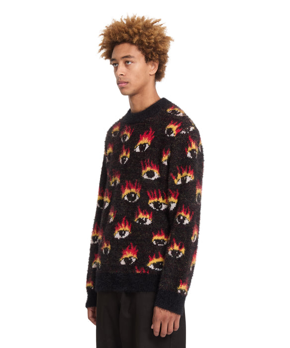 VOLCOM メンズ FA OZZY SWTR EYES セーター 【2026年秋冬モデル】 BLK / XL