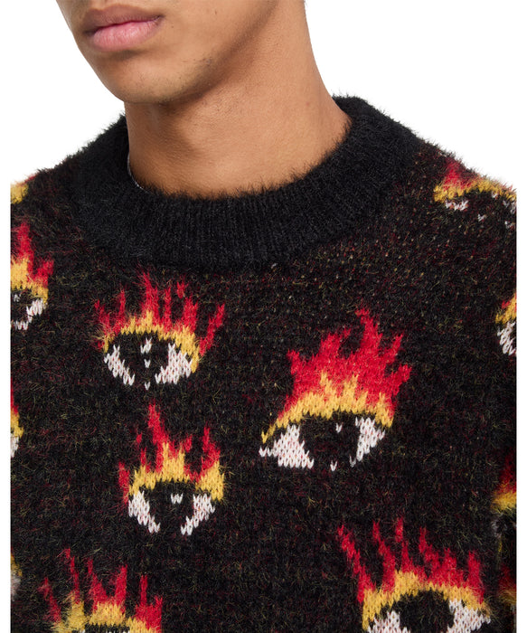 VOLCOM メンズ FA OZZY SWTR EYES セーター 【2026年秋冬モデル】 BLK / XL