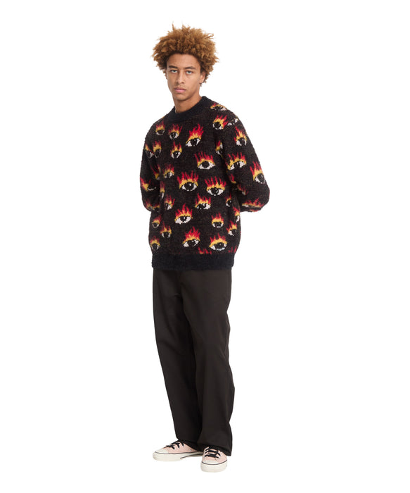 VOLCOM メンズ FA OZZY SWTR EYES セーター 【2026年秋冬モデル】 BLK / XL