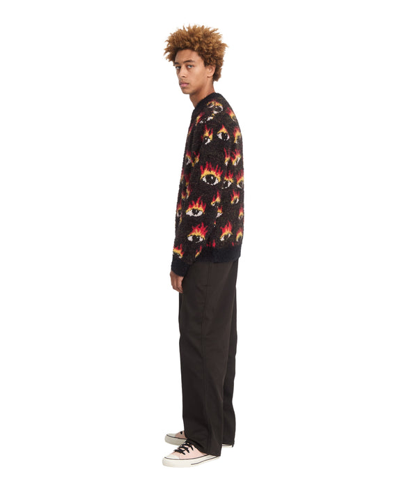 VOLCOM メンズ FA OZZY SWTR EYES セーター 【2026年秋冬モデル】 BLK / XL