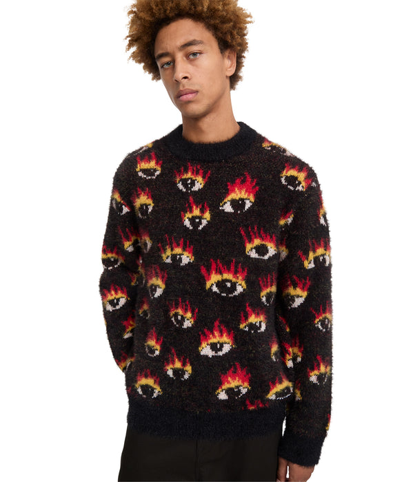VOLCOM メンズ FA OZZY SWTR EYES セーター 【2026年秋冬モデル】 BLK / XL