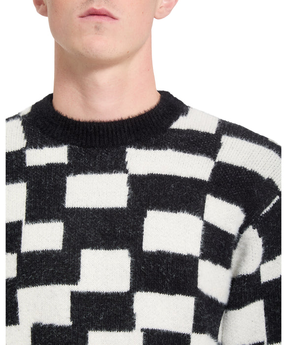 VOLCOM メンズ FA CARRAU SWTR CHECK セーター 【2026年秋冬モデル】 BLK / XL