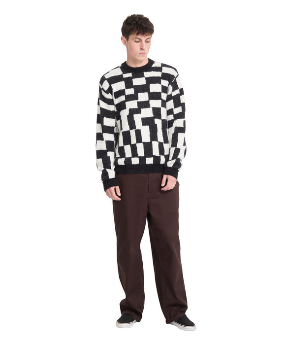 VOLCOM メンズ FA CARRAU SWTR CHECK セーター 【2026年秋冬モデル】 BLK / XL