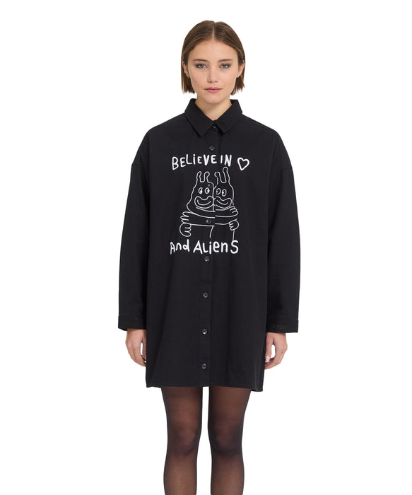VOLCOM ウィメンズ FA OZZY DRESS 長袖シャツ 【2026年秋冬モデル】 BLK / L