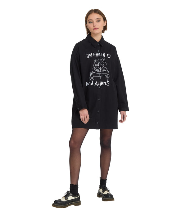VOLCOM ウィメンズ FA OZZY DRESS 長袖シャツ 【2026年秋冬モデル】 BLK / L