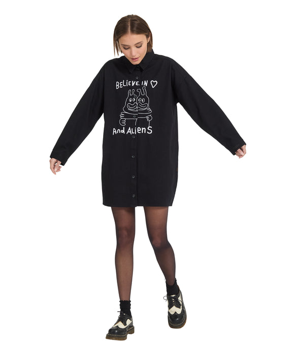 VOLCOM ウィメンズ FA OZZY DRESS 長袖シャツ 【2026年秋冬モデル】 BLK / L