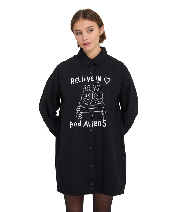 VOLCOM ウィメンズ FA OZZY DRESS 長袖シャツ 【2026年秋冬モデル】 BLK / L