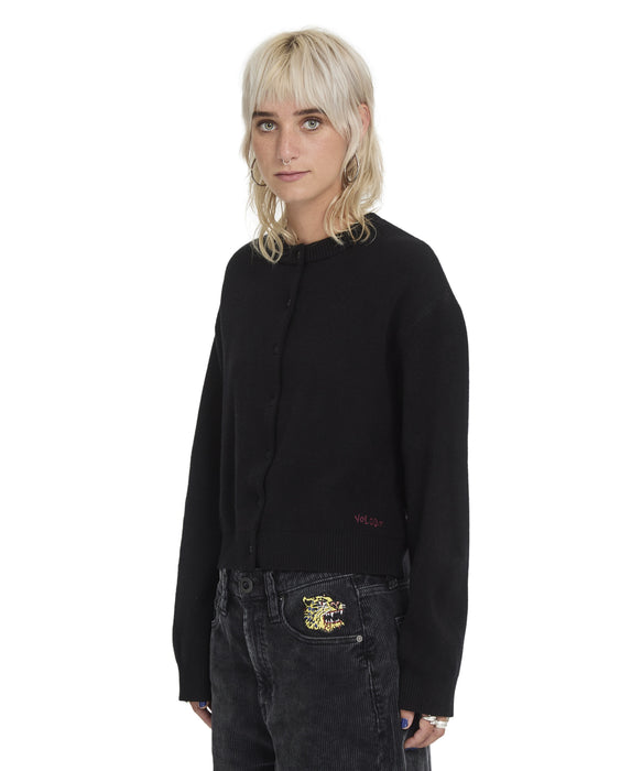 VOLCOM ウィメンズ FA OZZY CARDIGAN カーディガン 【2026年秋冬モデル】 BLK / M