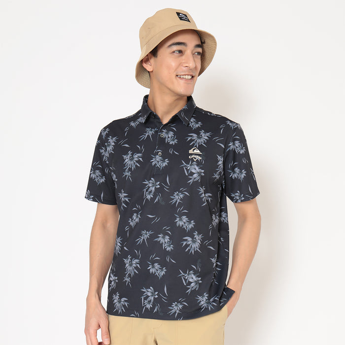 【QUIKSILVER X Callaway】CWQS COASTAL FLORAL POLO SS花柄プリント半袖シャツ