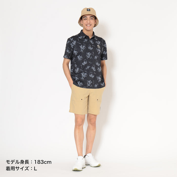 【QUIKSILVER X Callaway】CWQS COASTAL FLORAL POLO SS花柄プリント半袖シャツ