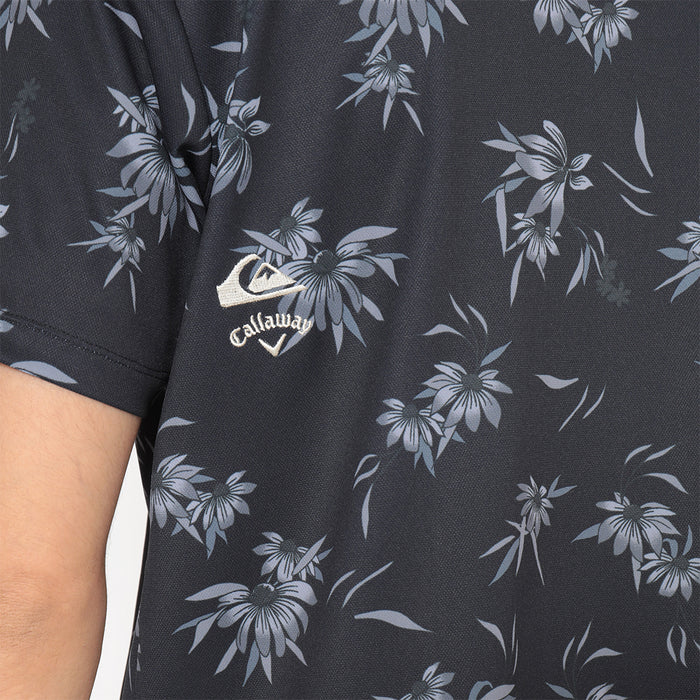 【QUIKSILVER X Callaway】CWQS COASTAL FLORAL POLO SS花柄プリント半袖シャツ