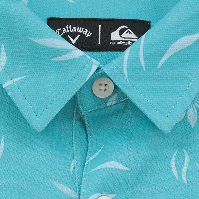 【QUIKSILVER X Callaway】CWQS COASTAL FLORAL POLO SS花柄プリント半袖シャツ