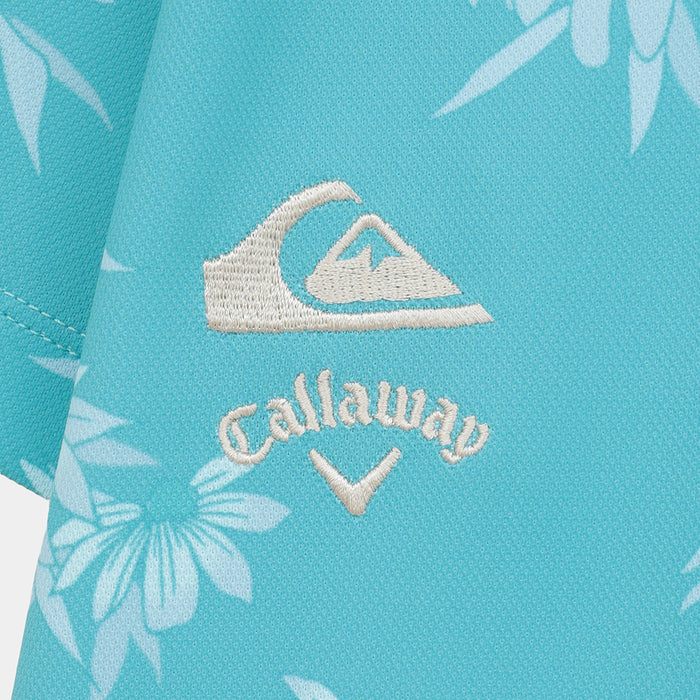 【QUIKSILVER X Callaway】CWQS COASTAL FLORAL POLO SS花柄プリント半袖シャツ