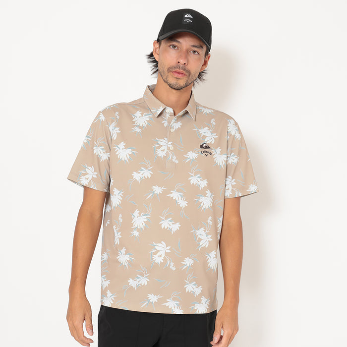 【QUIKSILVER X Callaway】CWQS COASTAL FLORAL POLO SS花柄プリント半袖シャツ