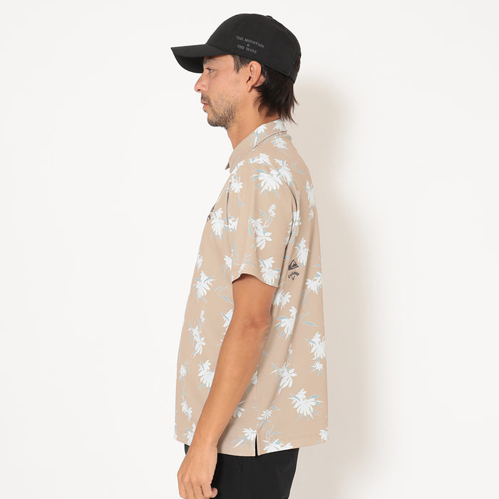 【QUIKSILVER X Callaway】CWQS COASTAL FLORAL POLO SS花柄プリント半袖シャツ