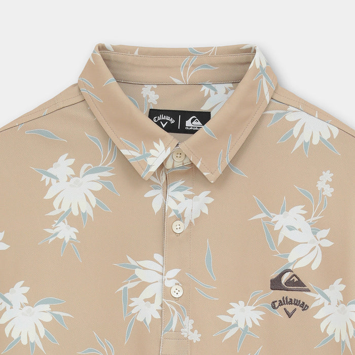 【QUIKSILVER X Callaway】CWQS COASTAL FLORAL POLO SS花柄プリント半袖シャツ