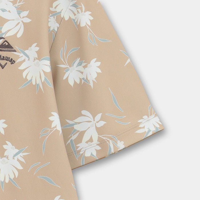 【QUIKSILVER X Callaway】CWQS COASTAL FLORAL POLO SS花柄プリント半袖シャツ