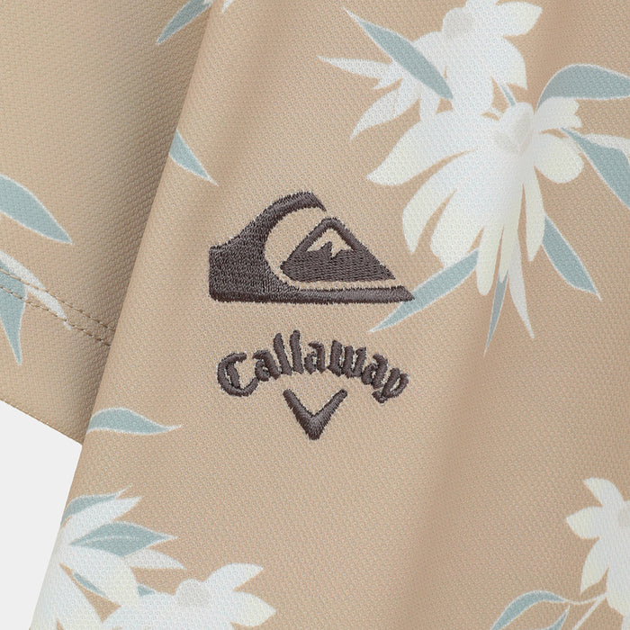 【QUIKSILVER X Callaway】CWQS COASTAL FLORAL POLO SS花柄プリント半袖シャツ