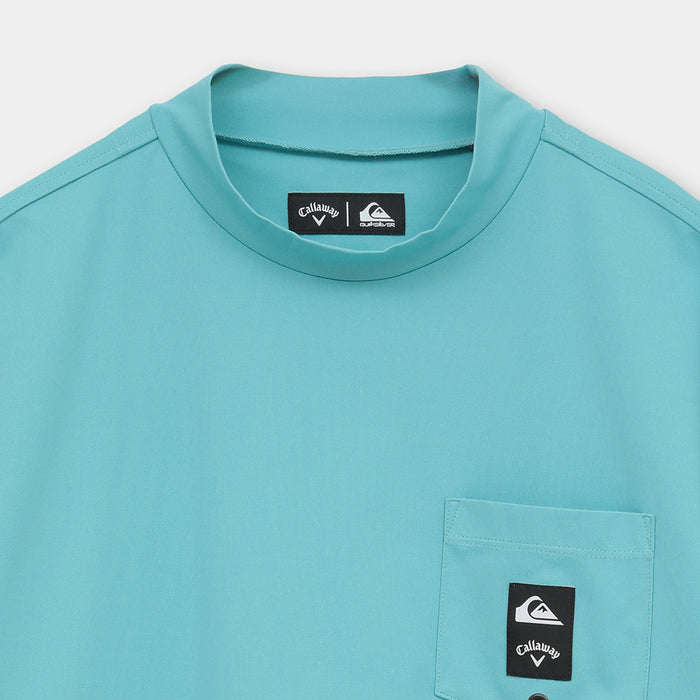 【QUIKSILVER X Callaway】CWQS MOCK NECK POCKET STバックロゴ半袖モックネック