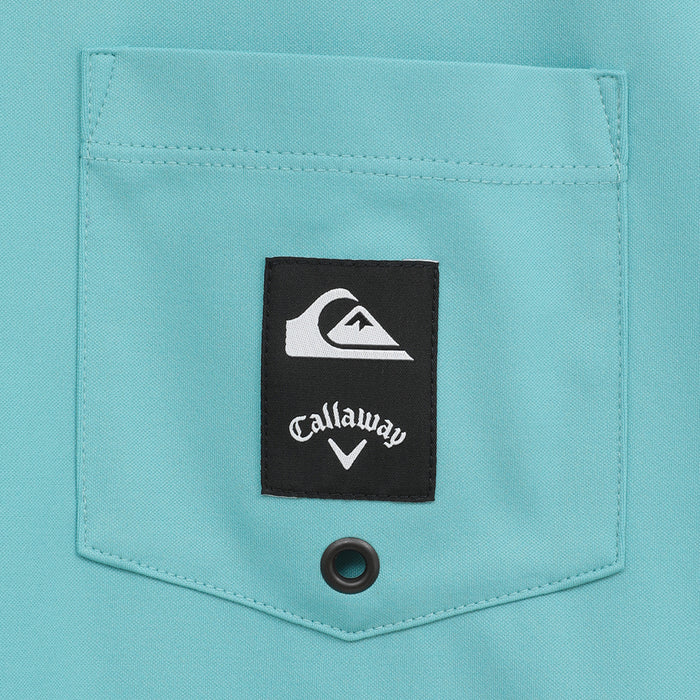 【QUIKSILVER X Callaway】CWQS MOCK NECK POCKET STバックロゴ半袖モックネック